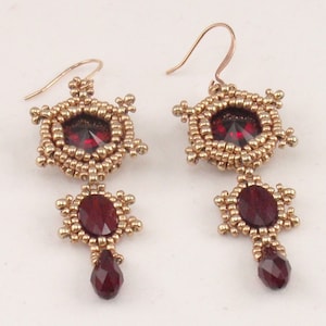 Beading Tutorial for Imperial Earrings, jewelry pattern, beadweaving tutorials, instant download, PDF