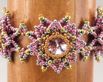 Perlenanleitung für Starburst Armband, Schmuckmuster, Anleitung zum Perlenweben, Sofort-Download, PDF