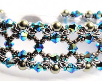 Beading Tutorial for Astral Rococo Bracelet, jewelry pattern, beadweaving tutorials, instant download, PDF
