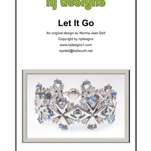 Beading Tutorial for Let It Go Bracelet, jewelry pattern, beadweaving tutorials, instant download, PDF image 2