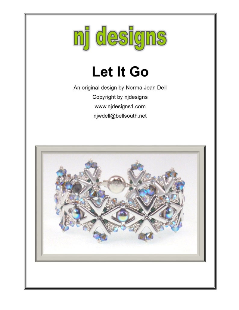 Beading Tutorial for Let It Go Bracelet, jewelry pattern, beadweaving tutorials, instant download, PDF image 2