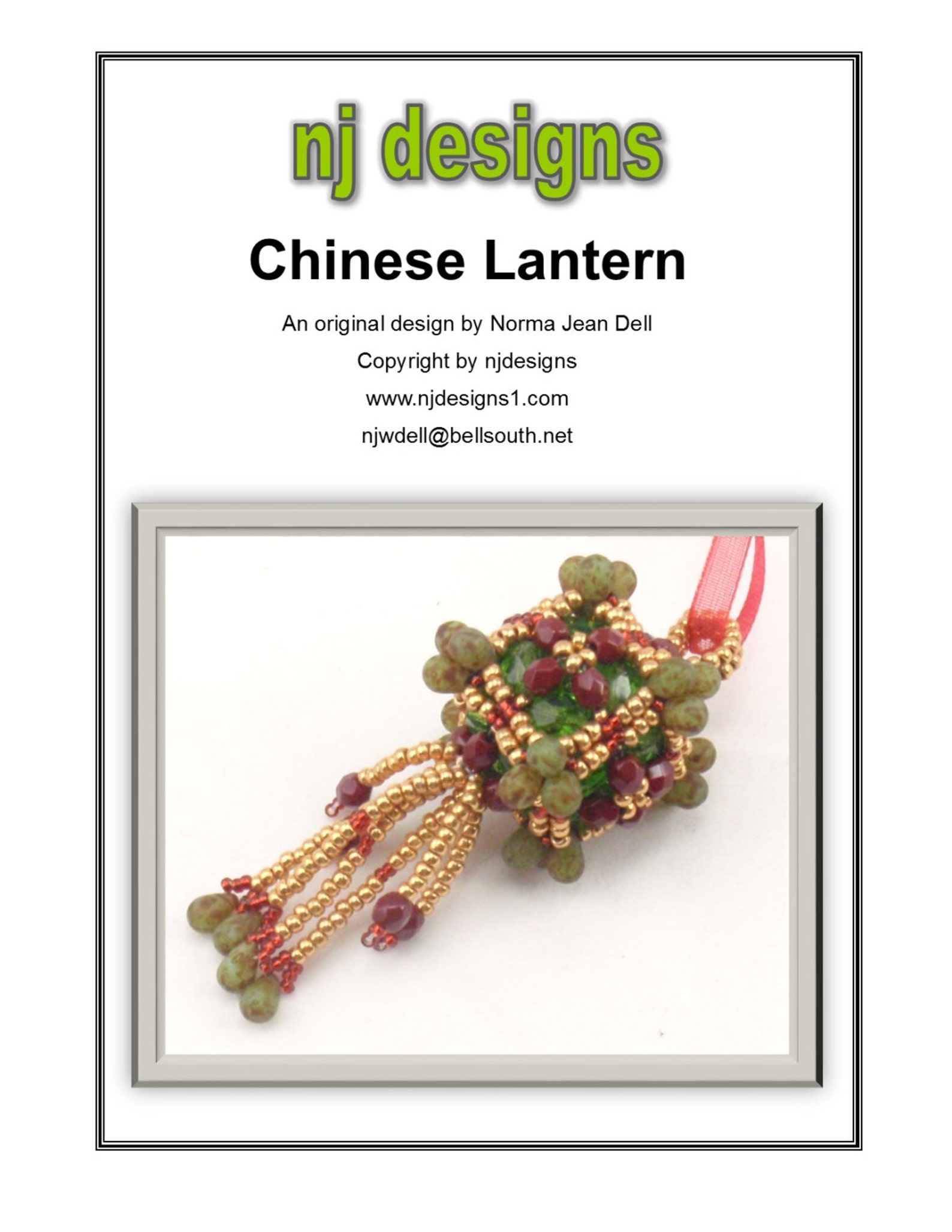 Beading Tutorial for Chinese Lantern Pendant/christmas Etsy