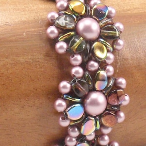 Beading Tutorial for Poppy Song Bracelet, jewelry pattern, beadweaving tutorials, instant download, PDF