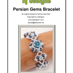 Beading Tutorial for Persian Gems Bracelet, jewelry pattern, beadweaving tutorials, instant download, PDF image 2