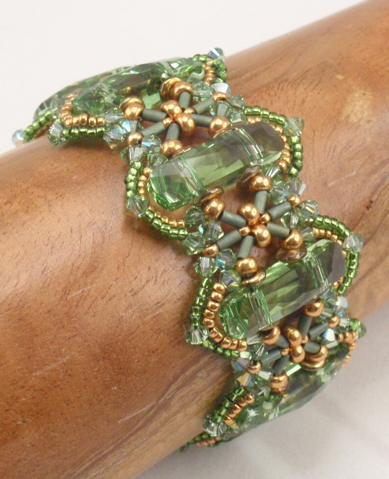 instant download jewelry pattern Beading Tutorial for Trestles and Pylons Bracelet PDF beadweaving tutorials