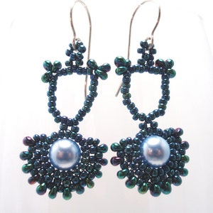 Beading Tutorial for Art Deco Earrings, jewelry pattern, beadweaving tutorials, instant download, PDF