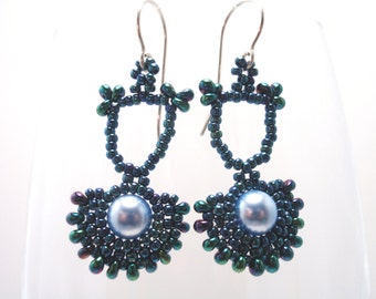 Tutorial de abalorios para pendientes Art Deco, patrón de joyería, tutoriales de tejido de abalorios, descarga instantánea, PDF