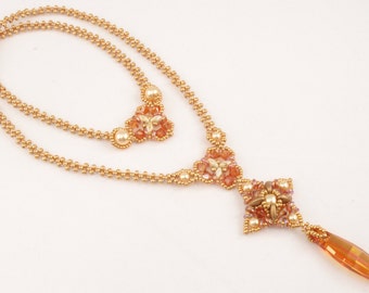 Beading Tutorial for Fairy Talisman Necklace, jewelry tutorial, beadweaving tutorial, instant download, PDF, necklace tutorial