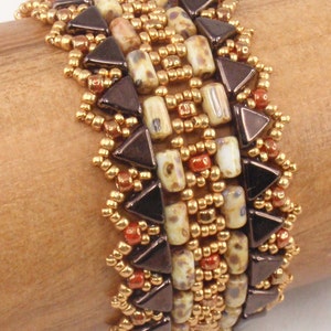 Beading Tutorial for Guardians of the Pyramids Bracelet,  jewelry pattern, beadweaving tutorials, instant download, PDF