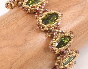Beading Tutorial for Queen Shrike's Bracelet, jewelry pattern, beadweaving tutorials, instant download, PDF