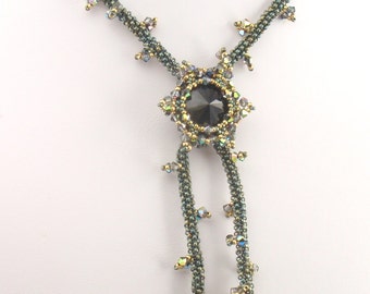 Tutoriel de fabrication de perles pour un collier fleur frissonnant, modèle de bijoux, tutoriels de tissage de perles, téléchargement immédiat, PDF
