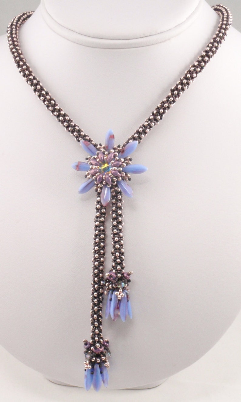 Beading Tutorial for Cactus Flower Necklace Jewelry Pattern Etsy
