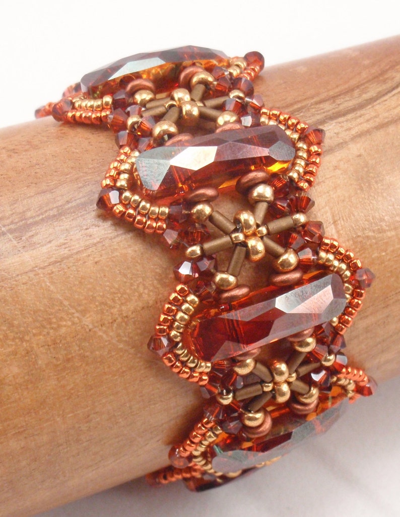 instant download jewelry pattern Beading Tutorial for Trestles and Pylons Bracelet PDF beadweaving tutorials