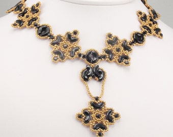 Beading Tutorial for Darvehk Emblem Necklaces/Earrings, jewelry pattern, beadweaving tutorials, instant download, PDF