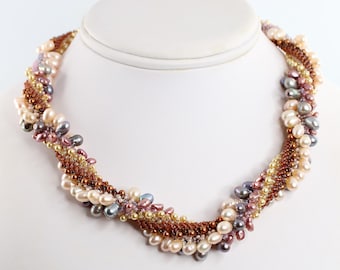 Beading Tutorial for Ariel's Rising Necklace, jewelry pattern, beadweaving tutorials, instant download, PDF