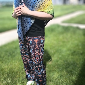 Beautiful Sparkly Spring/Summer Crochet Shawl - Finished product - Mother Nature
