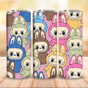 Funny Cartoon Monster Wrap Design, Trending Cartoon Character 20oz Skinny Tumbler PNG, Gift for Kids, Cartoon 20oz Tumbler, Instant Download