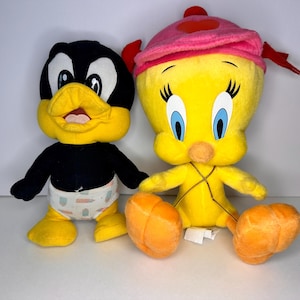Conjunto de peluche del Pato Lucas (1995) y Piolín Cupido – Looney Tunes Vintage