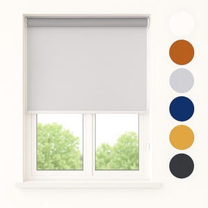 Grey Blackout Thermal Roller Blinds – No Drill | Easy Fit Window Shade | Verieta® | Custom Size, Light Blocking