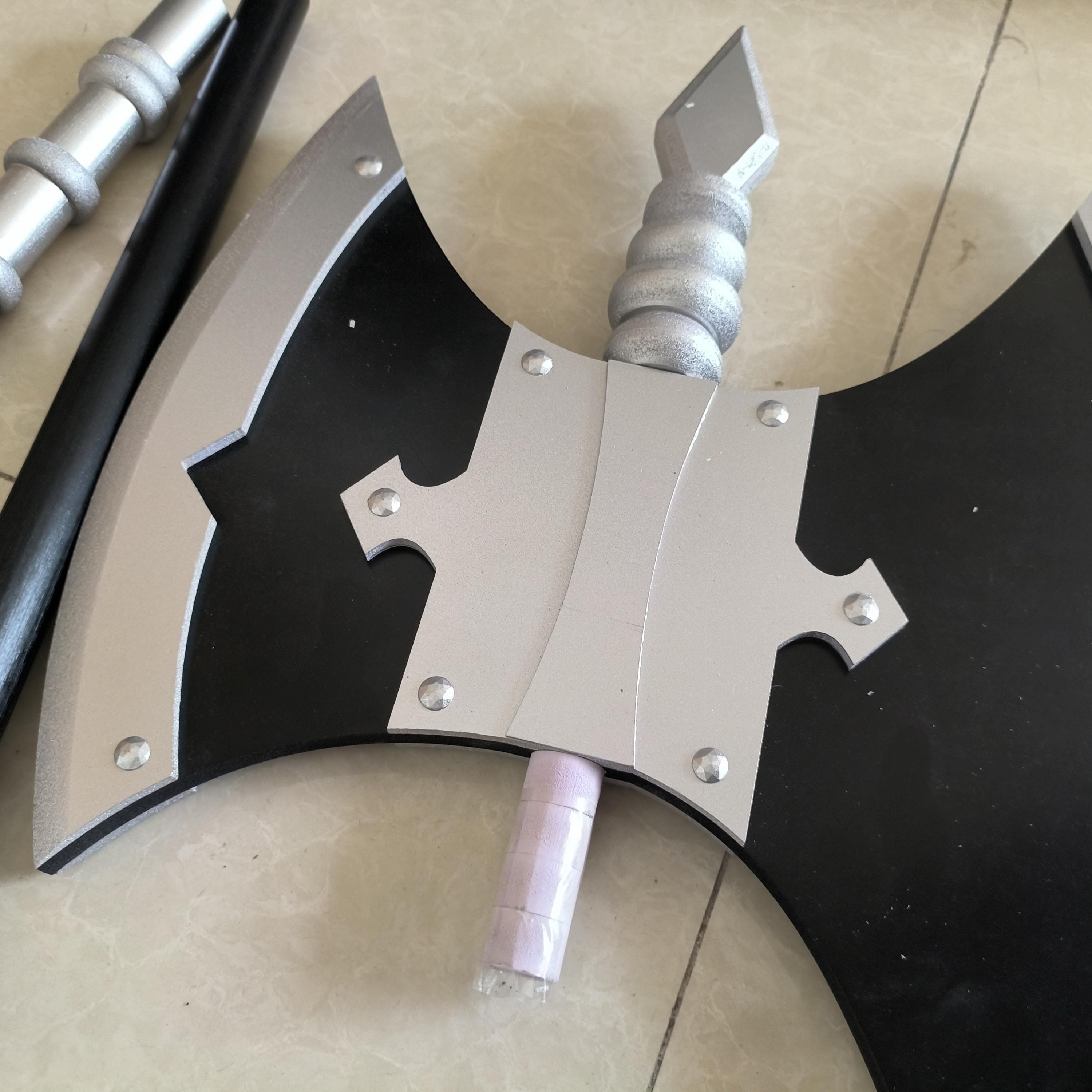 Anime-style Double-bladed Battle Ax Cosplay Prop – Fantasy Warrior Ax ...