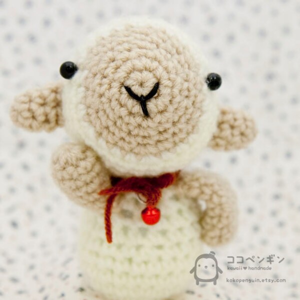 Little Lamb Amigurumi Crochet Doll Keychain