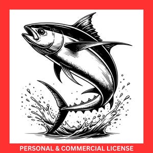 Tuna Fish Silhouette Png, Fish Png, Ocean Png, Fishing Png, Fish Clipart, Sea Life Png, Sublimation Png, Digital Download, Digital Design