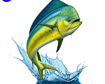 Pez dorado saltando PNG, diseño digital, diseño de pesca oceánica PNG, imágenes prediseñadas de peces de agua salada de colores, descarga digital para sublimación