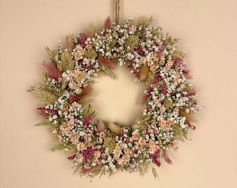 Trockenblumenkranz | Türkranz aus Trockenblumen | Trockenblumen Deko | Türkranz | Kranz aus Trockenblumen