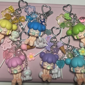Nanci, Nanci Popmart, Popmart Figure, Beaded Keychains, Gift Keychain, Gift idea, Kawaii Keychains, Charm Keychain