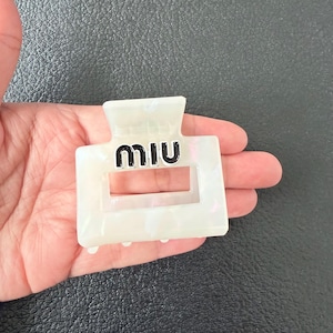 Pearl White Acrylic Hair Claw Clip: Strong Grip Barrette