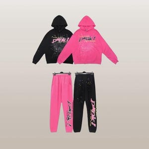 Sp5der Pink Hoodie and Sweatpants - Etsy