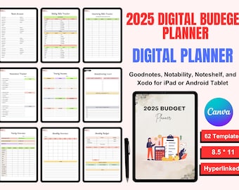 Digital Budget Planner, Digital Financial Budget Planner, Digital Finance Planner, Finance Tracker, Undated Budget Planner,GoodNotes Planner