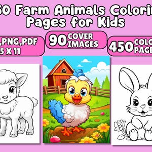 450 farm coloring pages | Farm coloring book for children | Farm coloring page | Farm coloring pages | Digital download