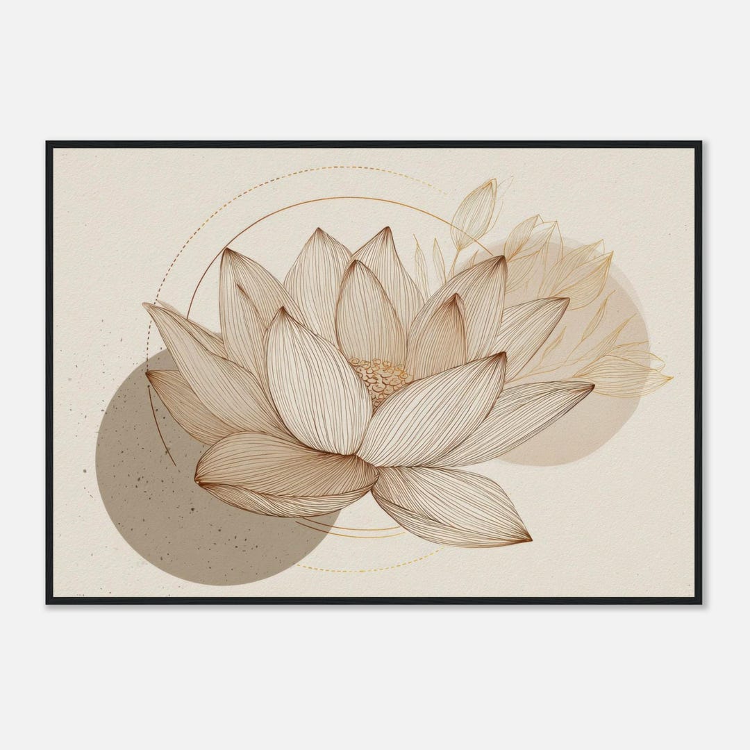 Minimalist Lotus Flower Print – Zen Botanical Wall Art - Etsy