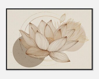 Minimalist Lotus Flower Print – Zen Botanical Wall Art