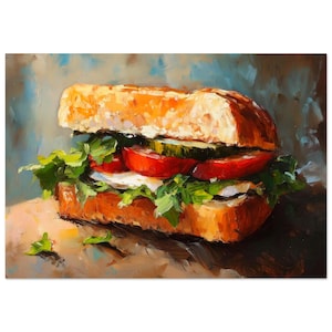 Gourmet Sandwich Framed Poster, Foodie Wall Art, Kitchen Decor, Culinary Gift, Home Sweet Home, Food Art Print