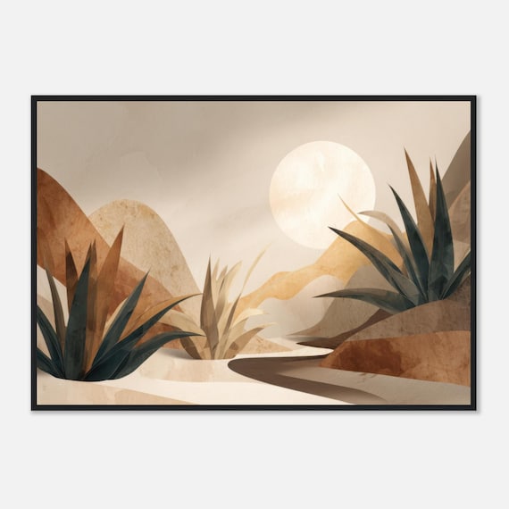 Desert Agave Landscape Wall Art  Japandi Earth Tones, Abstract Nature  Poster - Etsy Israel