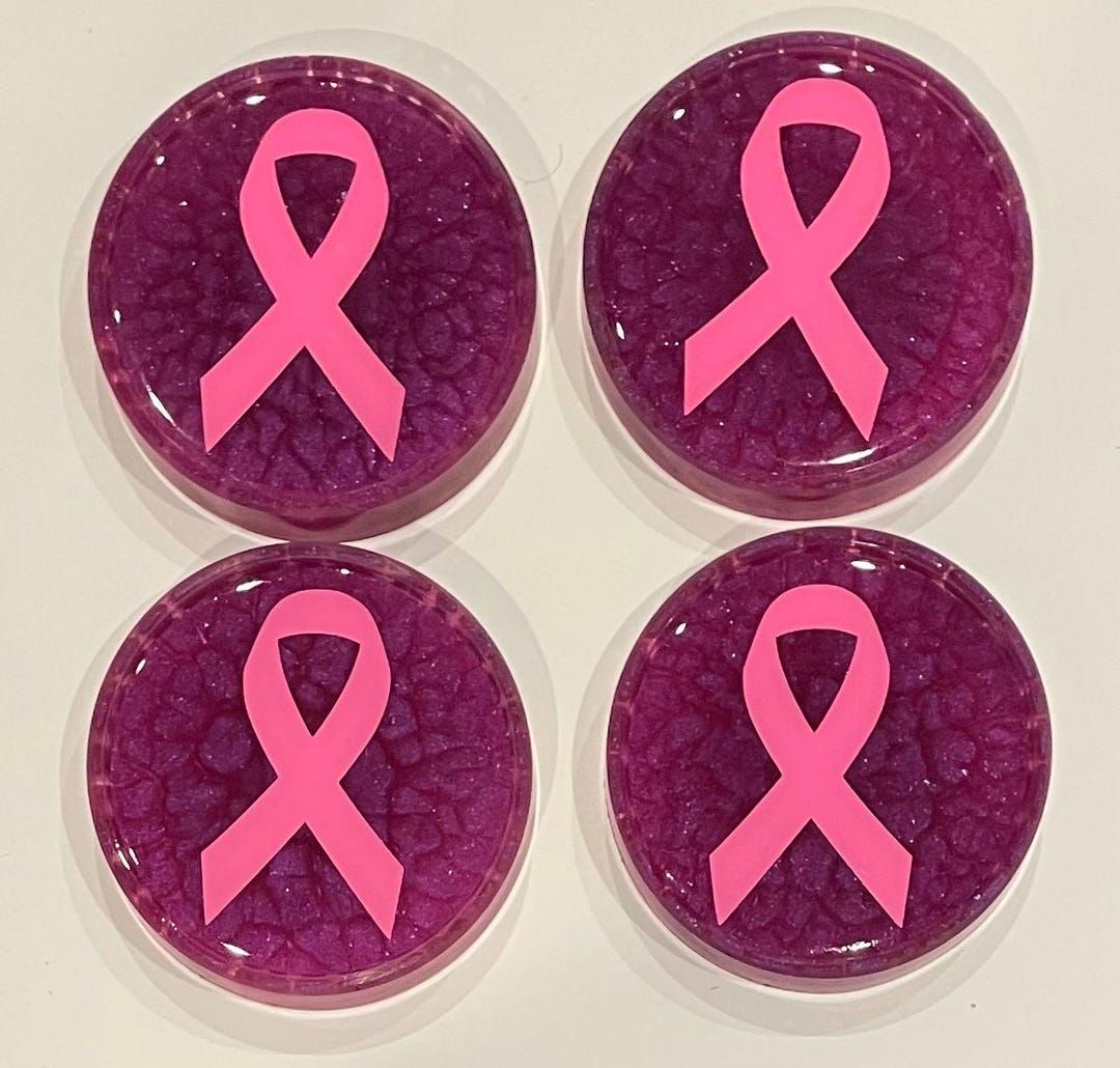 Pink Ribbons - 4 Medium Coasters - Etsy