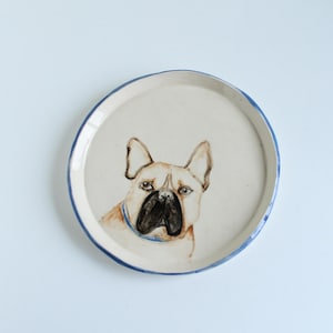 Bulldog Hand-Painted Ceramic Plate Decor