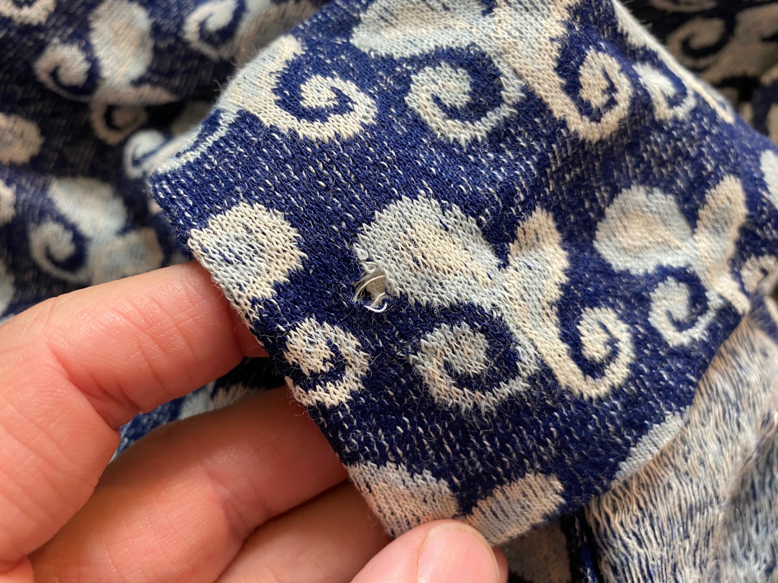 1970s Kennington Jacquard Knit Shirt Vintage Blue Abstract - Etsy