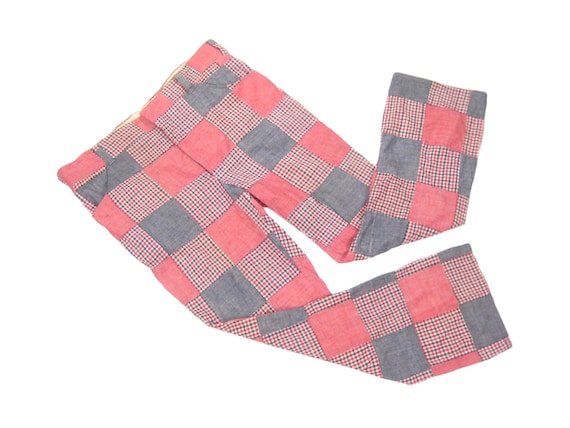 1970s Indian Madras Pants Vintage Retro Men’s Red