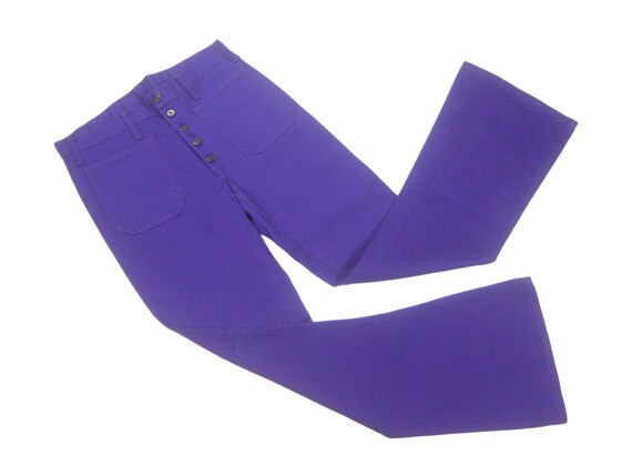 NOS 1970s Bush Pocket Flares Vintage Retro Purple