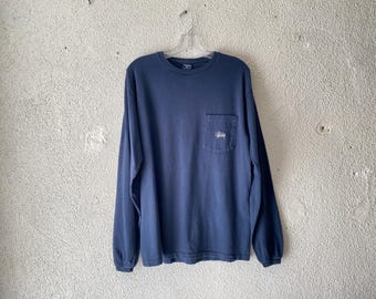 Vtg 00s Stussy New York Long Sleeve T-shirt USA Made Single Stitch