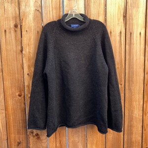 1990s J. Crew Oarsman Sweater Vintage 90s Charcoal Wool Roll Neck 1990s J. Crew Oarsman Sweater Vintage 90s Charcoal Wool Roll Neck