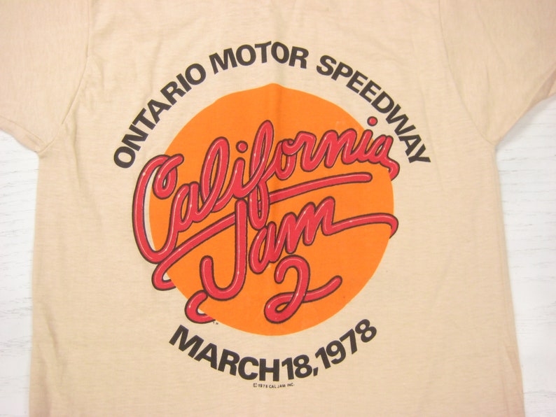 NOS 1978 California Jam 2 Tee Vintage Retro Mens Unisex Beige Etsy
