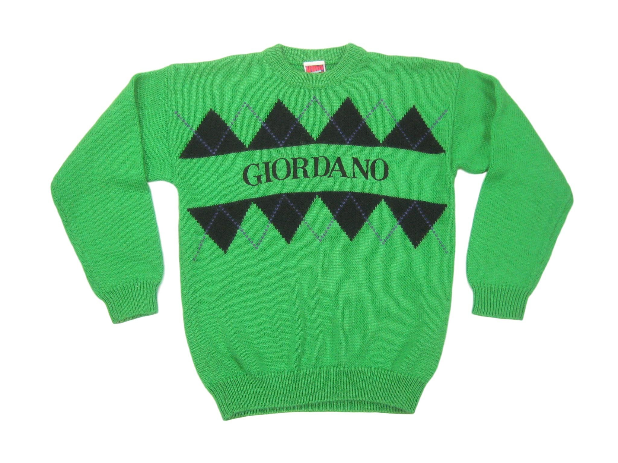 1980s/1990s Giordano Argyle Sweater Vintage Retro Green Kids | Etsy