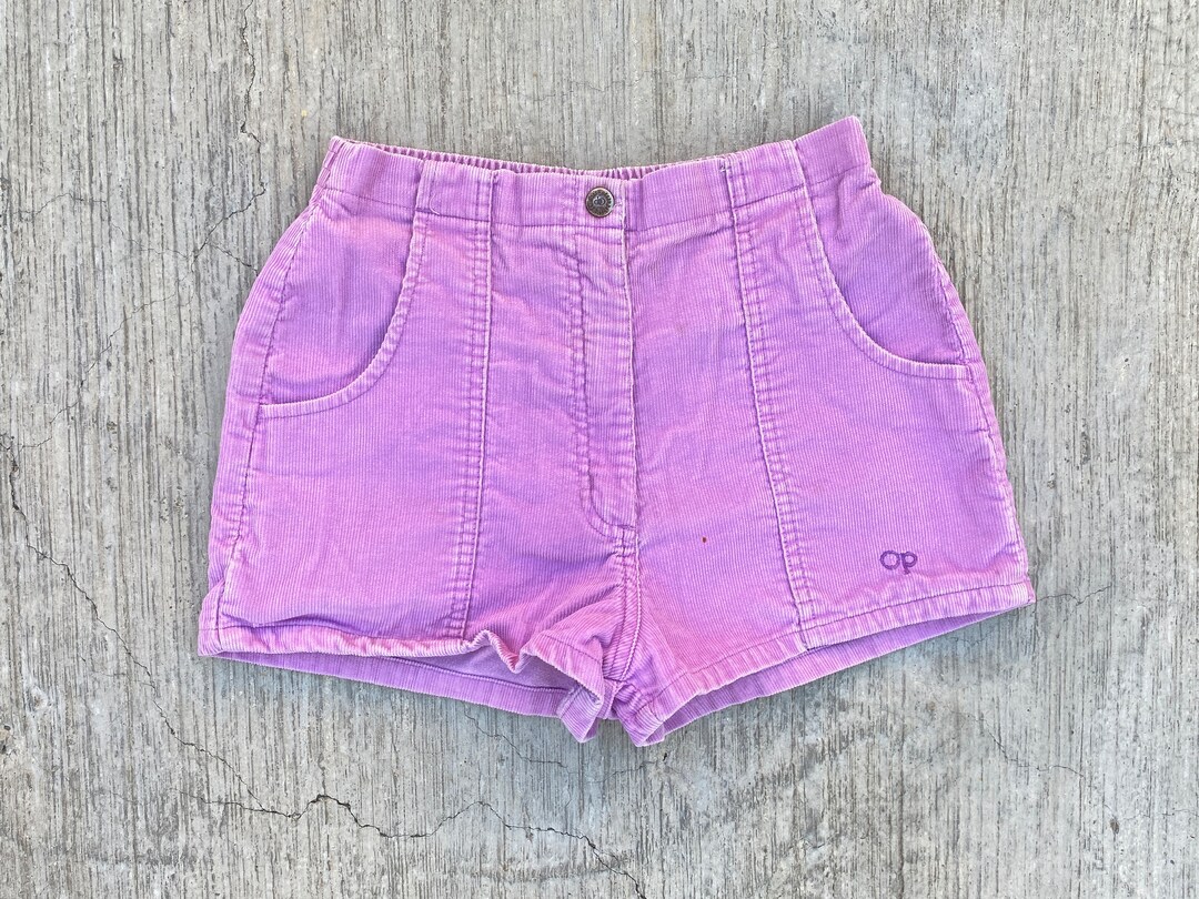 1980s OP Corduroy Surf Shorts Vintage Mens Ocean Pacific Pink Lilac