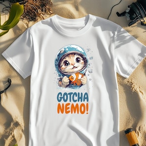 Gotcha Nemo! - Cute Diving Cat-T-shirt - Nemo-geïnspireerd - Kittencadeau