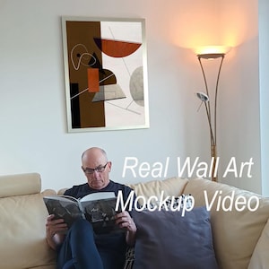 Video Frame Mockup With Person, Vertical Frame Real Mockup Video, PSD Animated Mockup, Video Mockup for 5 Different Artworks, MP4 Video