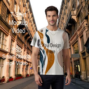 T-shirt mockup video, PSD with smart objects, T-shirt video mockup with your design, Social media t-shirt video template